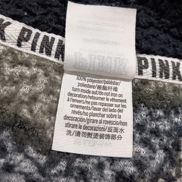 PINK Victoria's Secret Women's (Size SP) Camouflage Green Print Zip Pullover - Picture 4 of 9